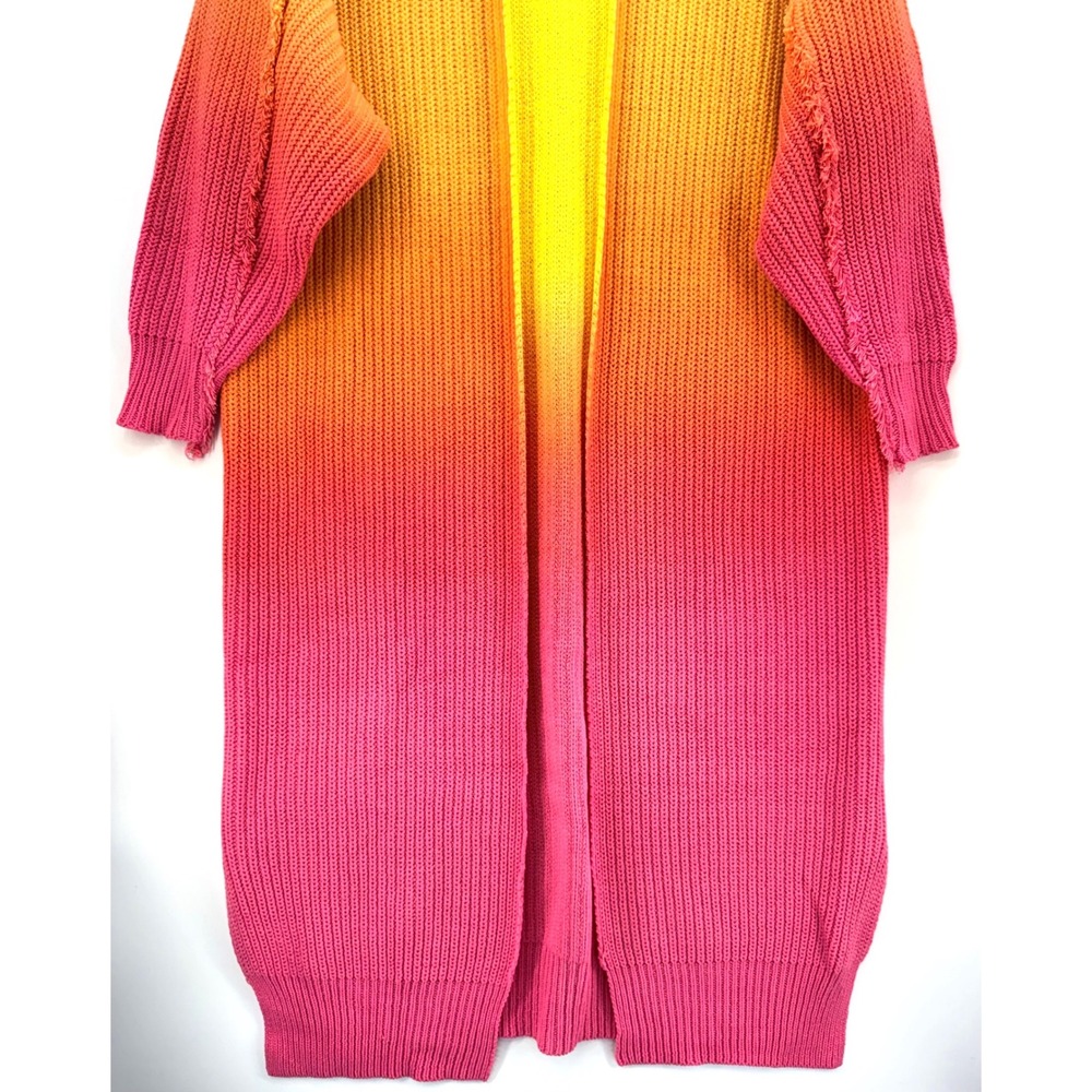 NWOT Free People Come Together Ombre Duster Cardigan Orange Boho Knit Sz XS - Picture 7 of 10